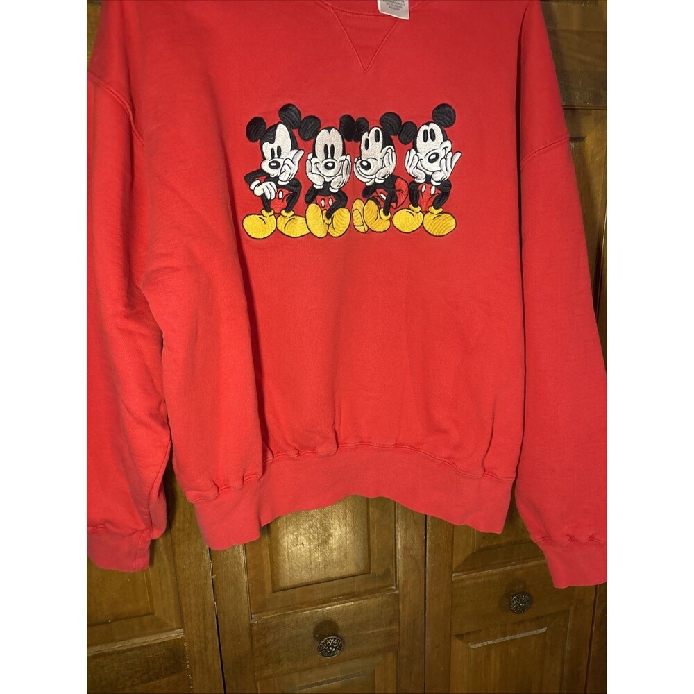 Red Disney Mikey Mouse Sweatshirt XL - Picture 4 of 7